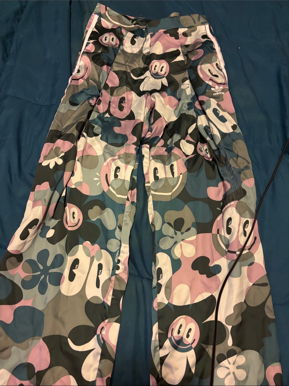 adidas Originals Pink, Blue & Gray Camo Character Jumpsuit Trousers